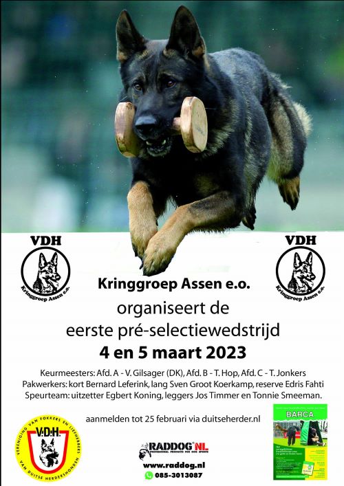 Eerste pre-wedstrijd bij VDH Kringgroep Assen e.o.