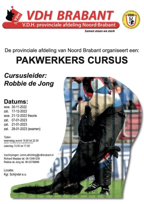 Pakwerkerscursus 28-01-2023