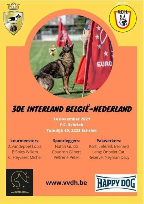 Interland België - Nederland te Schriek op 14 November 2021